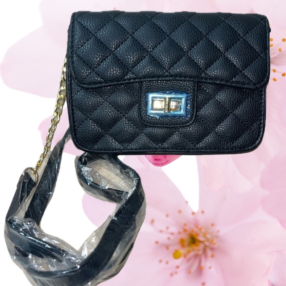 Quilted Faux Leather Turlock Purse W/Gold-tone Chain Accents, NWOT - Picture 1 of 8